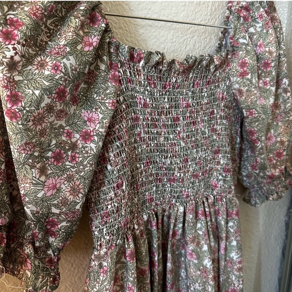 Floral puff Sleeve dress